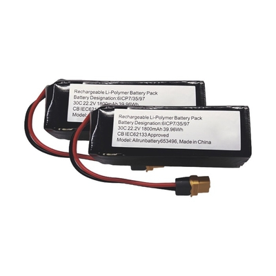 Pin LiPo 30C 6S1P Pin Lithium Polymer 22.2V 1800mAh Tỷ lệ C cao