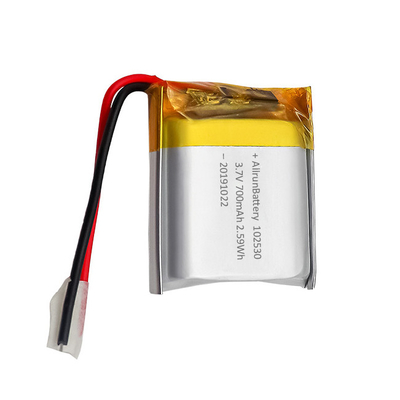 Pin LiPo trọng lượng nhẹ tùy chỉnh có thể sạc lại 3.7 V 700mAh 102530