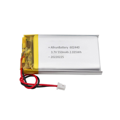 Pin LiPo có thể sạc lại mạnh mẽ tùy chỉnh 3.7 V 550mAh 602440