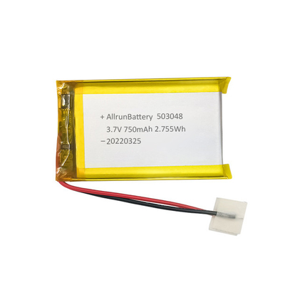 Hình chữ nhật nhẹ Pin sạc Li Polymer 3.7V 750mAh Pin LiPo
