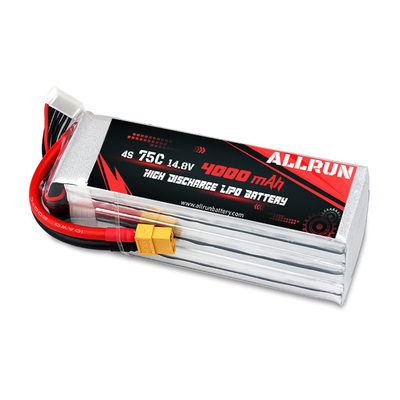 Pin LiPo 75C 4000mAh 4S Bộ pin LiPo tốc độ C cao 14,8V