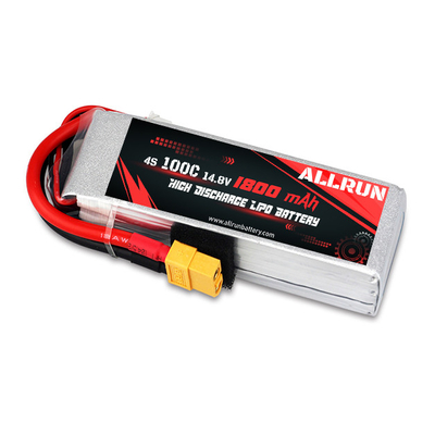 Pin LiPo 100C 1800mAh 4S có thể sạc lại Bộ pin LiPo 14.8V tốc độ C cao
