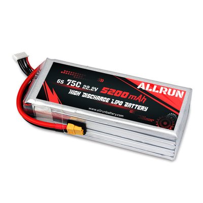 9048155 75C 22.2V 6S Bộ pin LiPo xả cao 5200mAh
