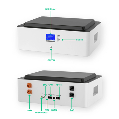 Pin gắn trên giá 51,2V 100Ah 5KWh 6000 lần cho hệ thống năng lượng mặt trời